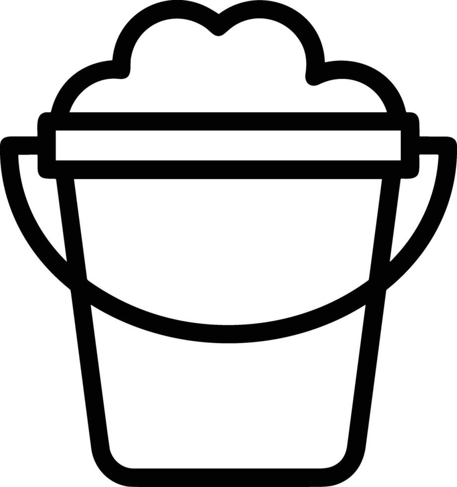 Bucket icon symbol vector image. Illustration of the bucket cleaning equipment washing outline design image. EPS 10