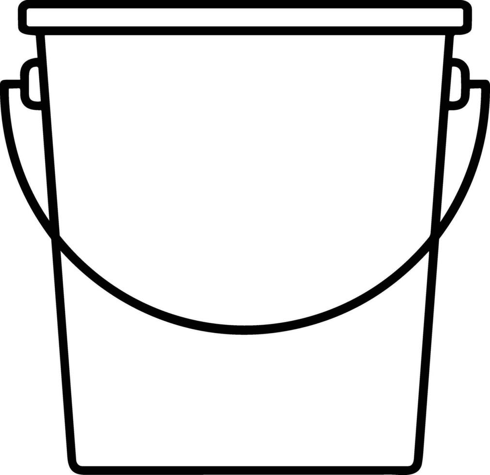 Bucket icon symbol vector image. Illustration of the bucket cleaning equipment washing outline design image. EPS 10
