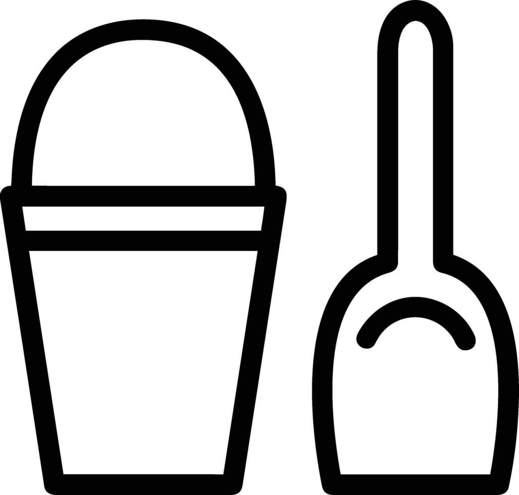 Bucket icon symbol vector image. Illustration of the bucket cleaning equipment washing outline design image. EPS 10