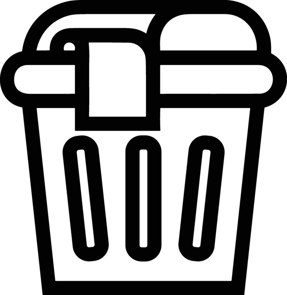 Bucket icon symbol vector image. Illustration of the bucket cleaning equipment washing outline design image. EPS 10