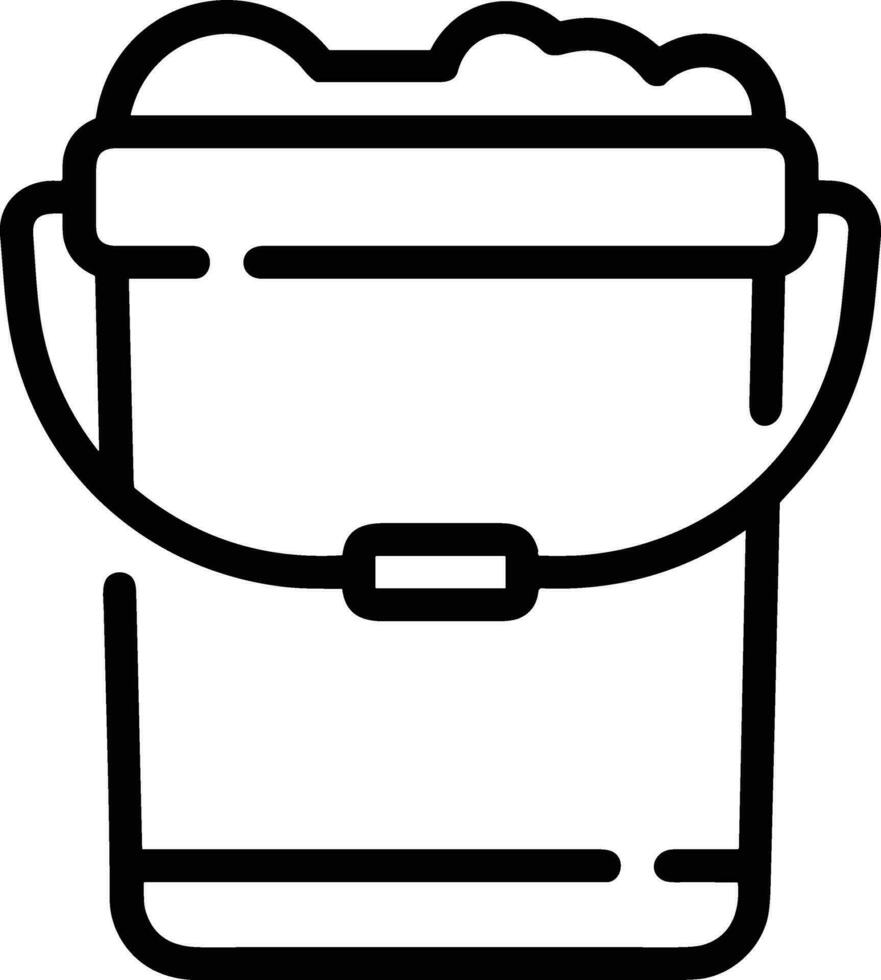 Bucket icon symbol vector image. Illustration of the bucket cleaning equipment washing outline design image. EPS 10