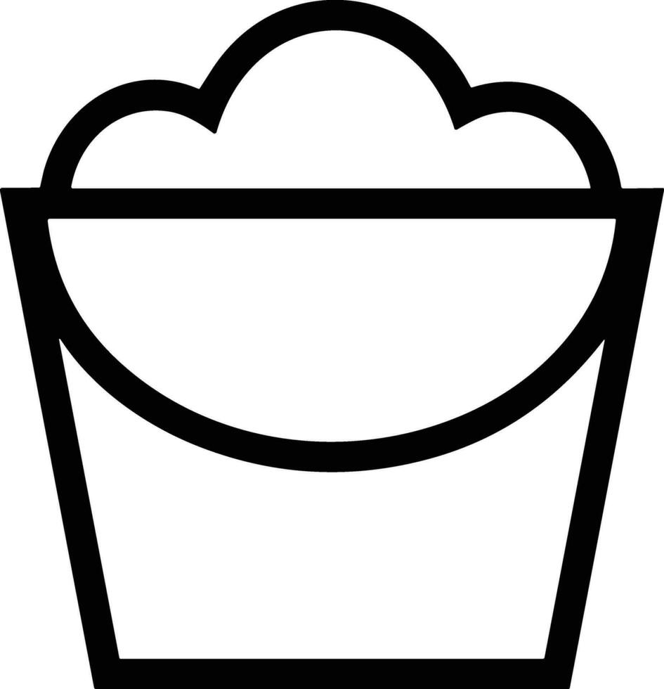 Bucket icon symbol vector image. Illustration of the bucket cleaning equipment washing outline design image. EPS 10