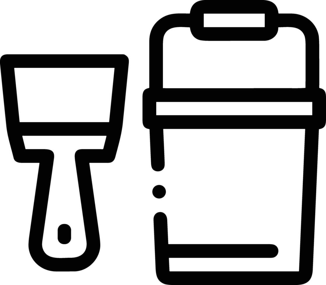 Bucket icon symbol vector image. Illustration of the bucket cleaning equipment washing outline design image. EPS 10