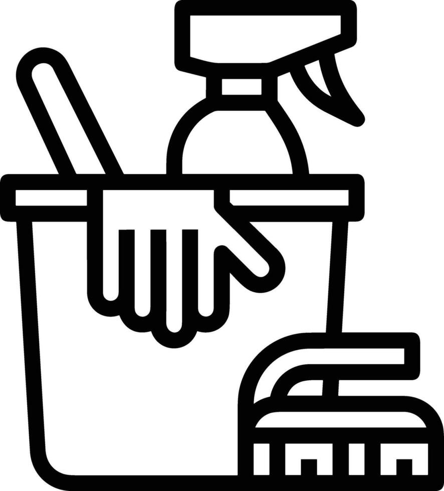 Bucket icon symbol vector image. Illustration of the bucket cleaning equipment washing outline design image. EPS 10