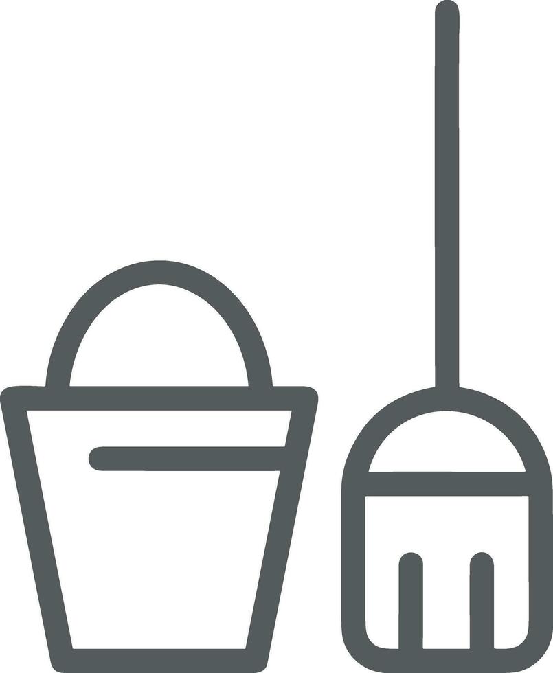 Bucket icon symbol vector image. Illustration of the bucket cleaning equipment washing outline design image. EPS 10