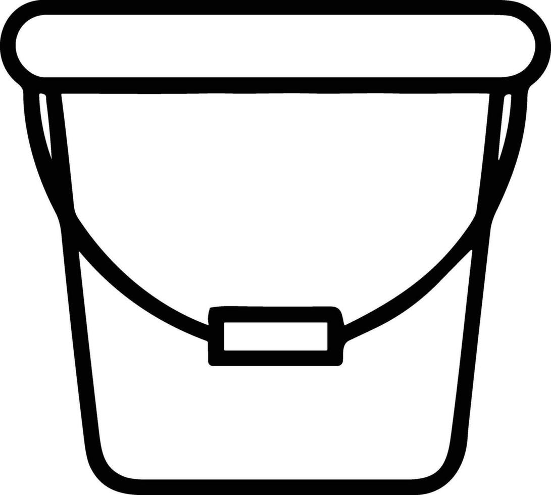 Bucket icon symbol vector image. Illustration of the bucket cleaning equipment washing outline design image. EPS 10