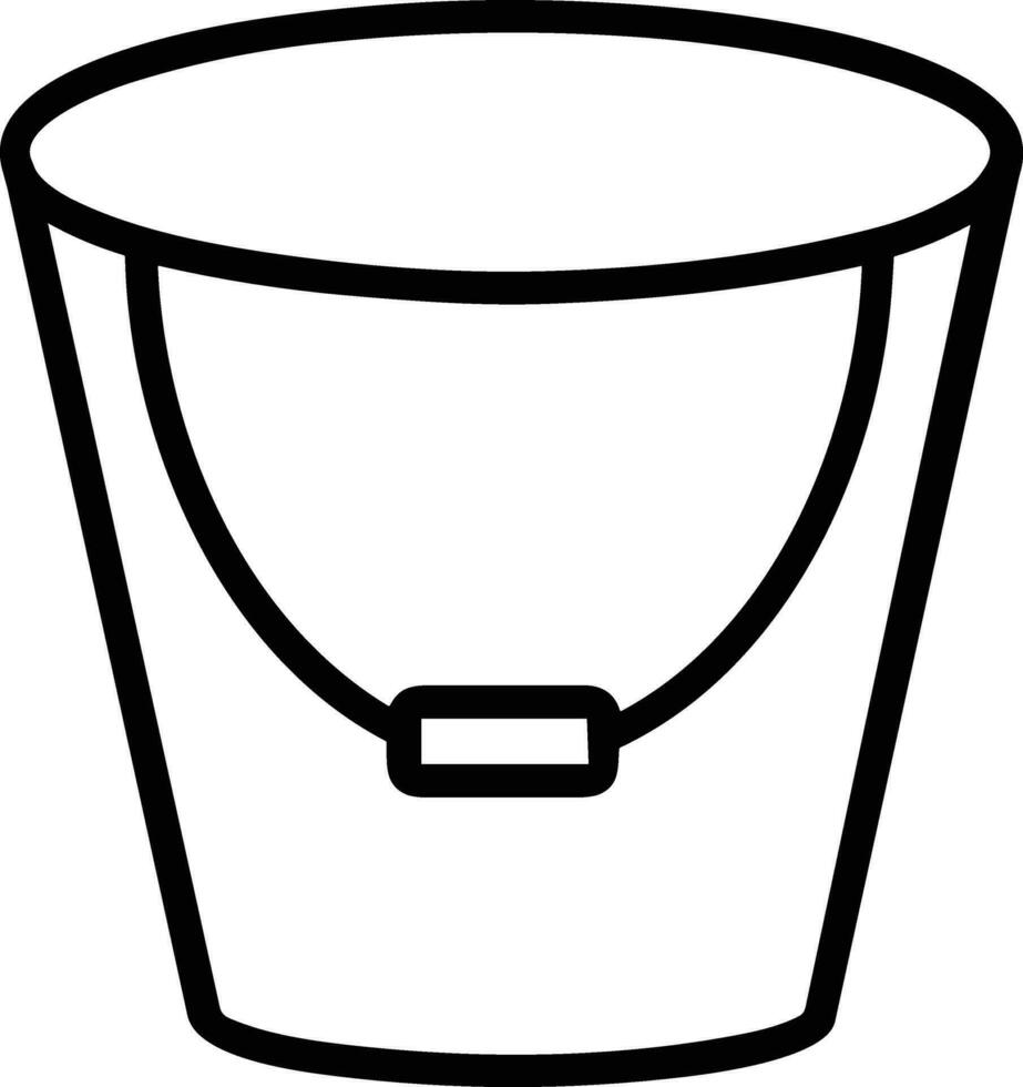 Bucket icon symbol vector image. Illustration of the bucket cleaning equipment washing outline design image. EPS 10
