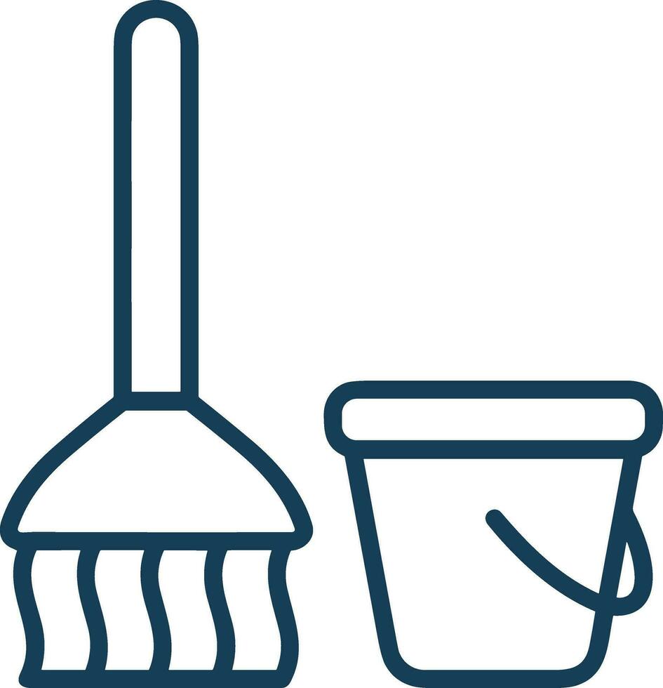 Bucket icon symbol vector image. Illustration of the bucket cleaning equipment washing outline design image. EPS 10