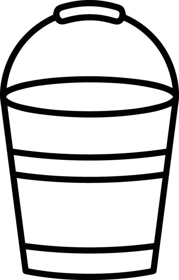 Bucket icon symbol vector image. Illustration of the bucket cleaning equipment washing outline design image. EPS 10