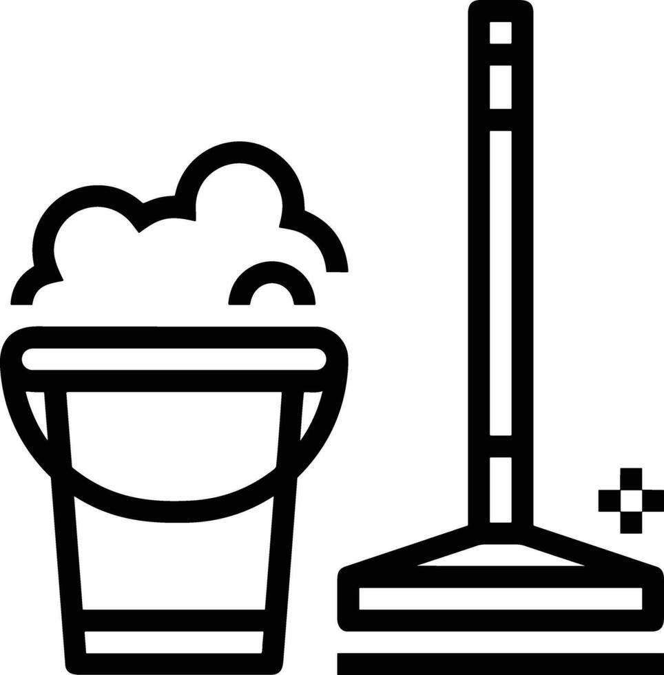 Bucket icon symbol vector image. Illustration of the bucket cleaning equipment washing outline design image. EPS 10