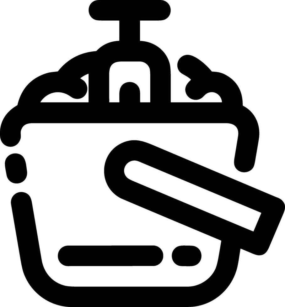 Bucket icon symbol vector image. Illustration of the bucket cleaning equipment washing outline design image. EPS 10