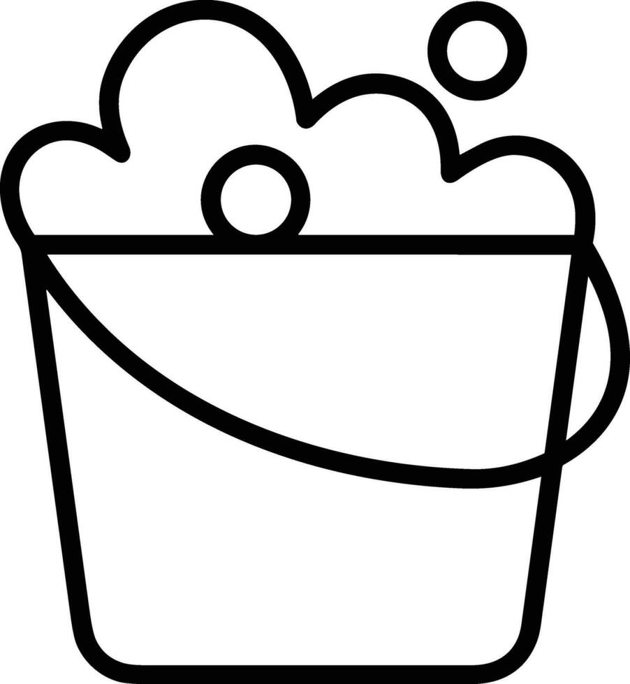 Bucket icon symbol vector image. Illustration of the bucket cleaning equipment washing outline design image. EPS 10