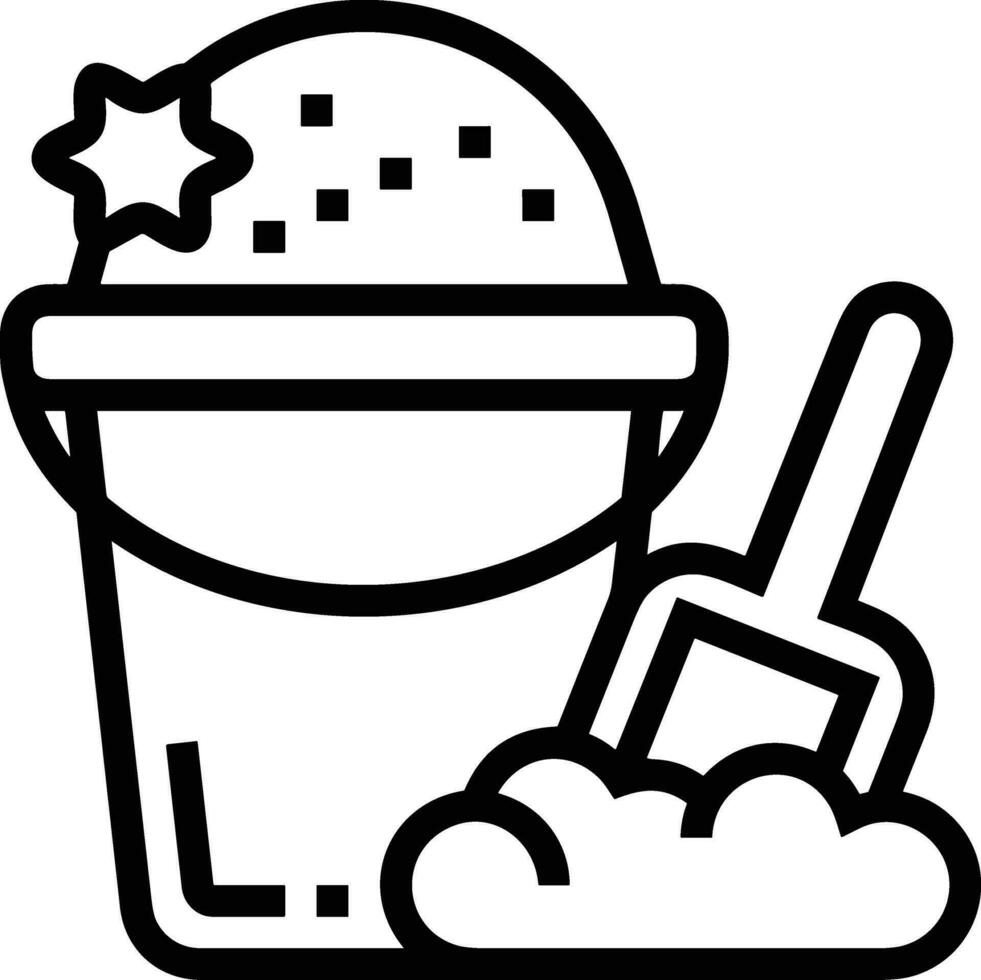 Bucket icon symbol vector image. Illustration of the bucket cleaning equipment washing outline design image. EPS 10