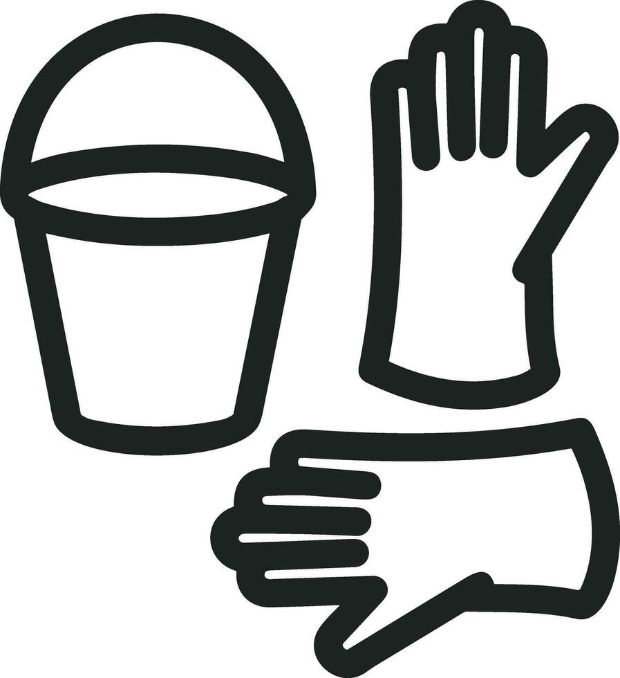Bucket icon symbol vector image. Illustration of the bucket cleaning equipment washing outline design image. EPS 10