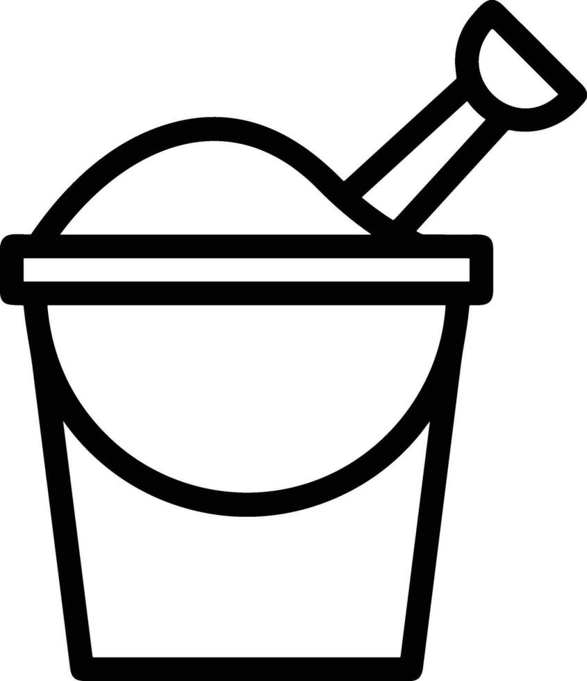 Bucket icon symbol vector image. Illustration of the bucket cleaning equipment washing outline design image. EPS 10