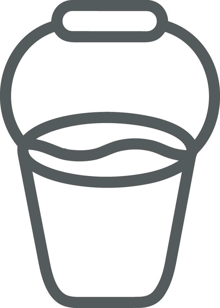 Bucket icon symbol vector image. Illustration of the bucket cleaning equipment washing outline design image. EPS 10