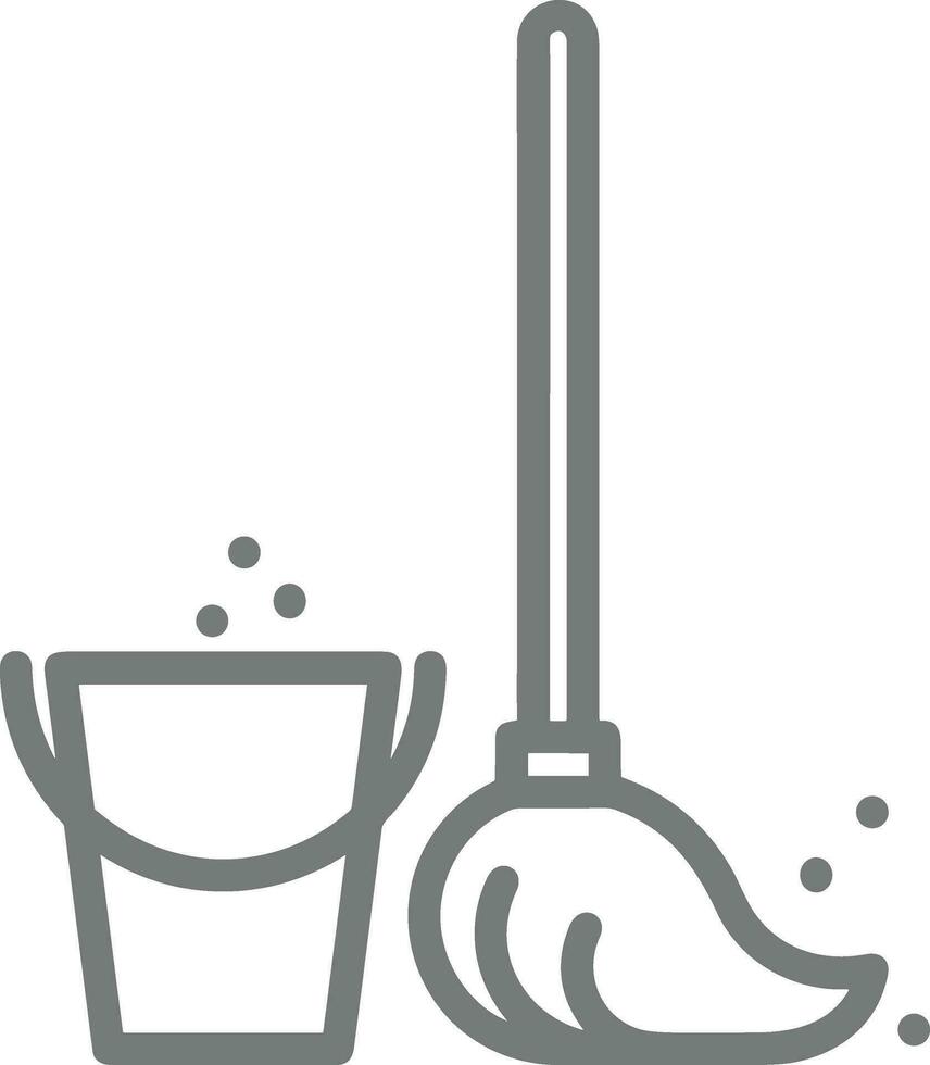 Bucket icon symbol vector image. Illustration of the bucket cleaning equipment washing outline design image. EPS 10