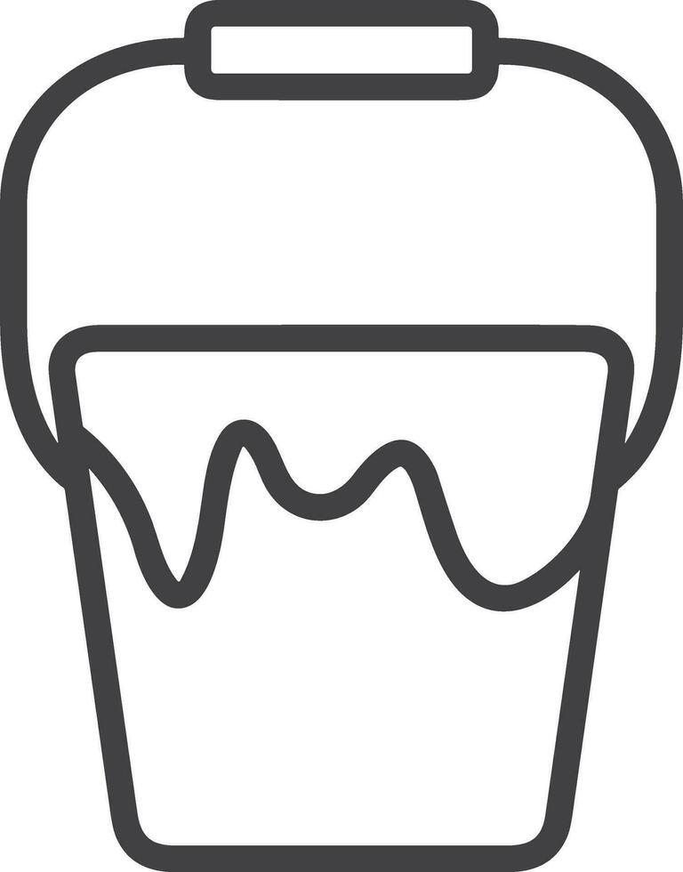 Bucket icon symbol vector image. Illustration of the bucket cleaning equipment washing outline design image. EPS 10