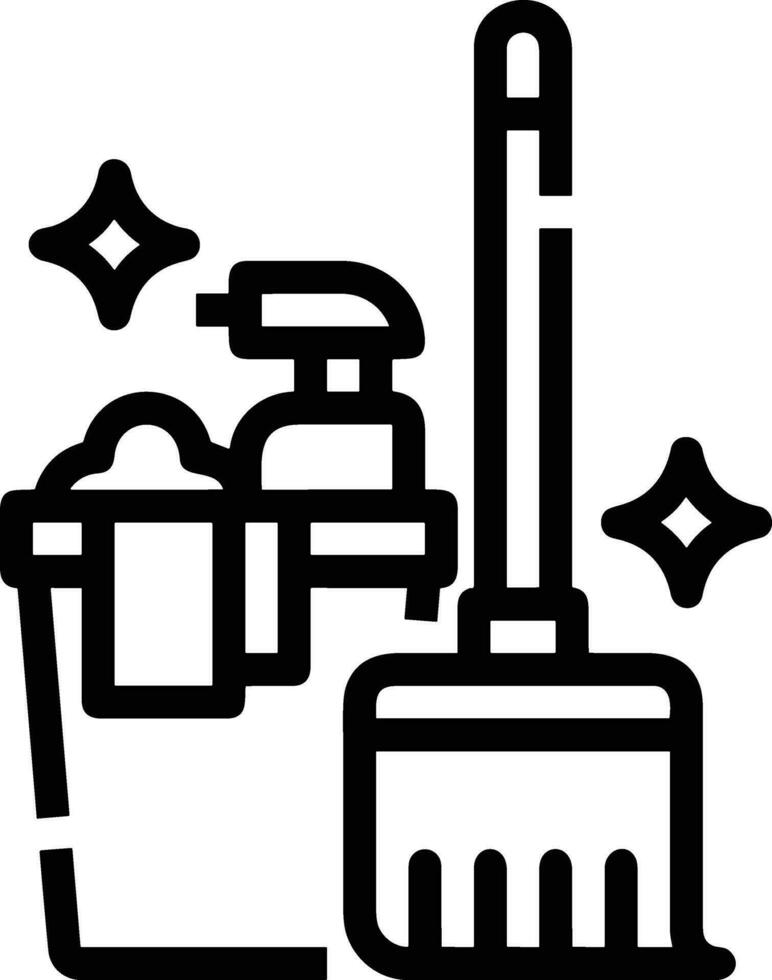 Bucket icon symbol vector image. Illustration of the bucket cleaning equipment washing outline design image. EPS 10