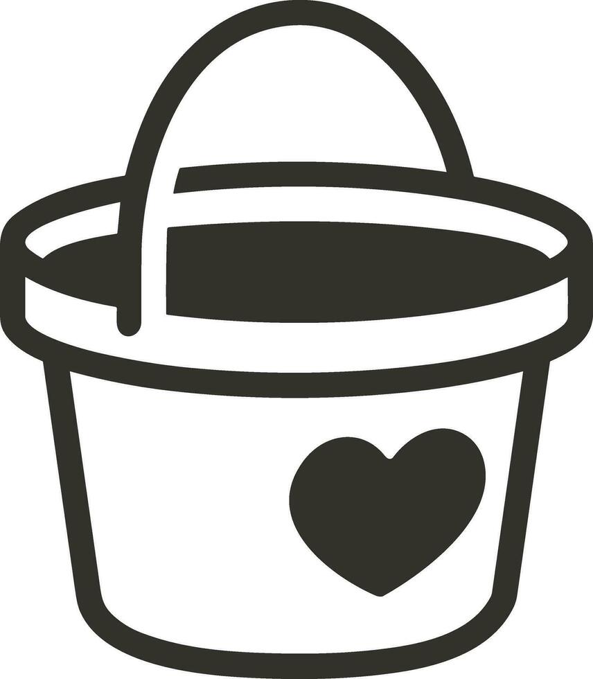 Bucket icon symbol vector image. Illustration of the bucket cleaning equipment washing outline design image. EPS 10