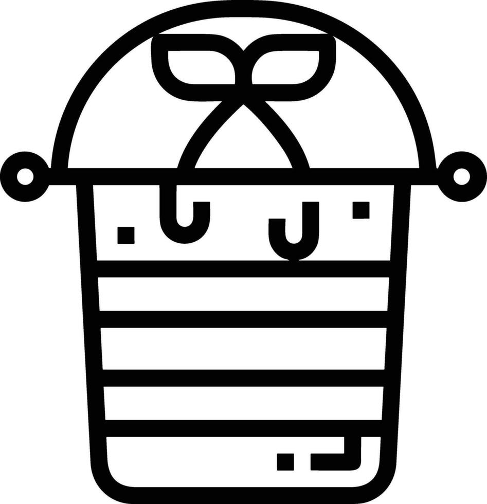 Bucket icon symbol vector image. Illustration of the bucket cleaning equipment washing outline design image. EPS 10