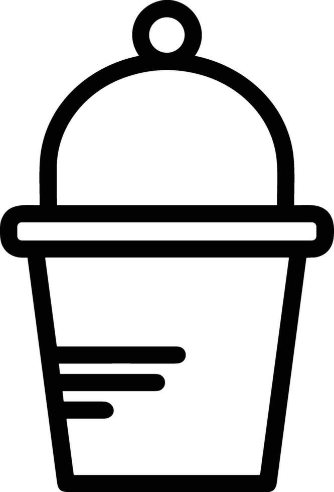 Bucket icon symbol vector image. Illustration of the bucket cleaning equipment washing outline design image. EPS 10