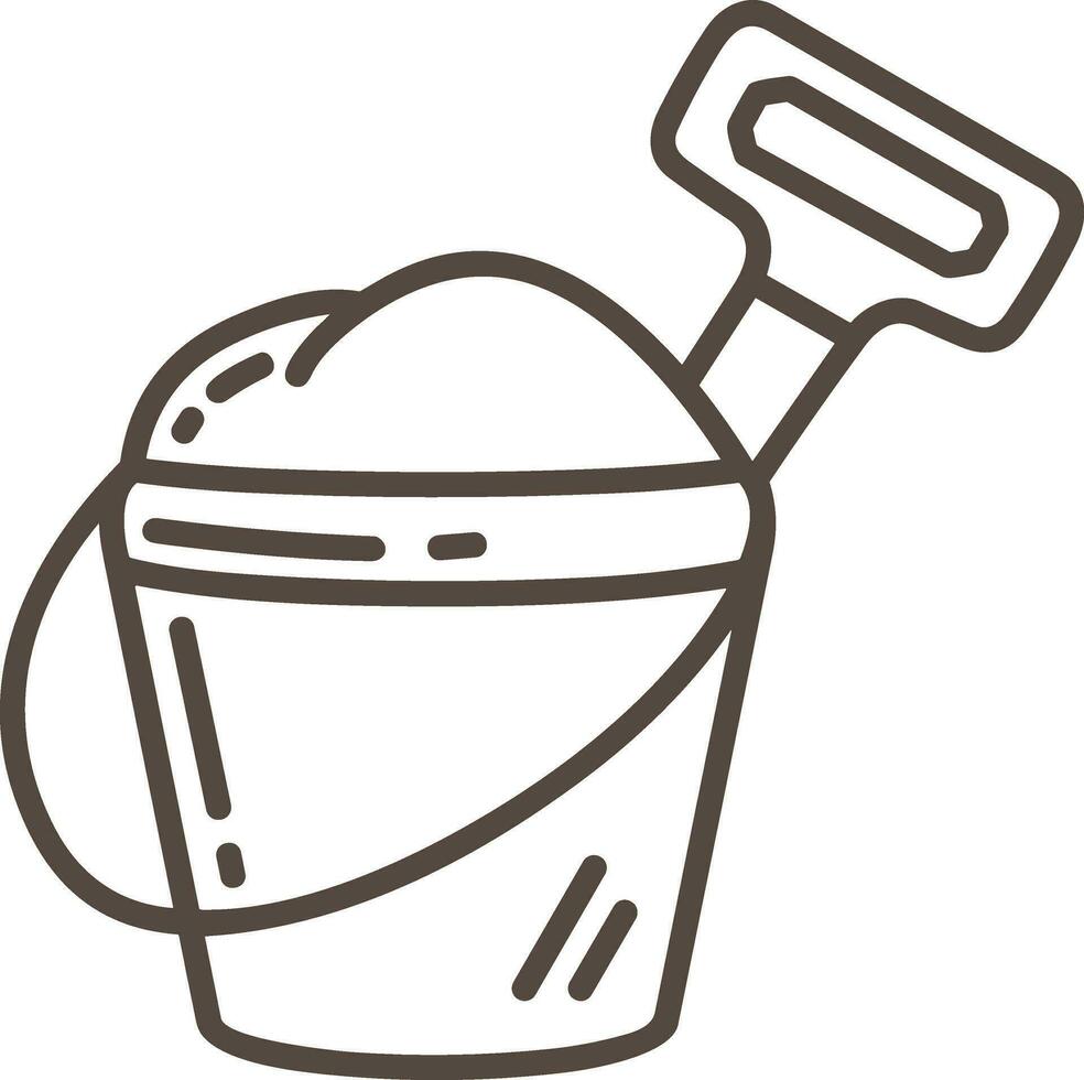 Bucket icon symbol vector image. Illustration of the bucket cleaning equipment washing outline design image. EPS 10