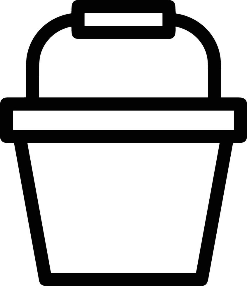 Bucket icon symbol vector image. Illustration of the bucket cleaning equipment washing outline design image. EPS 10