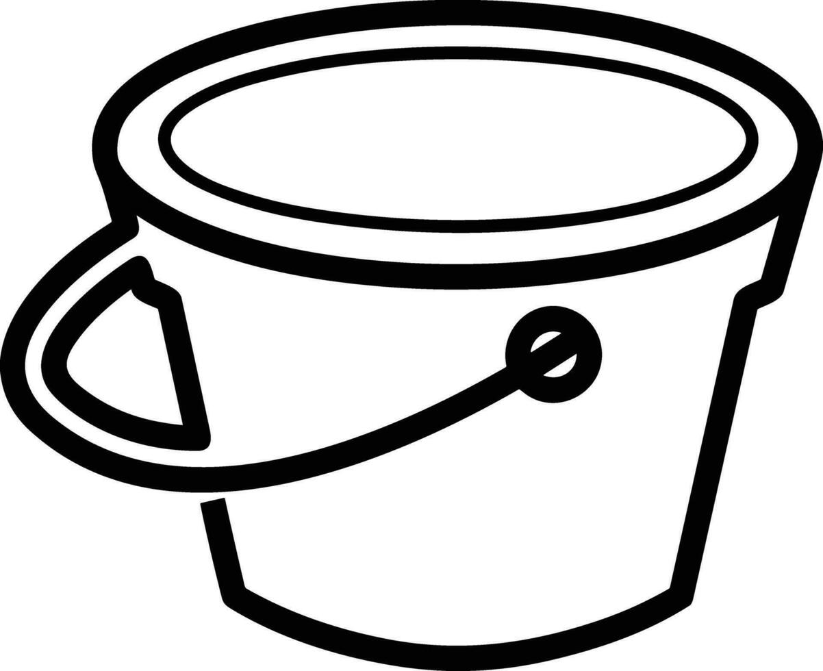 Bucket icon symbol vector image. Illustration of the bucket cleaning equipment washing outline design image. EPS 10