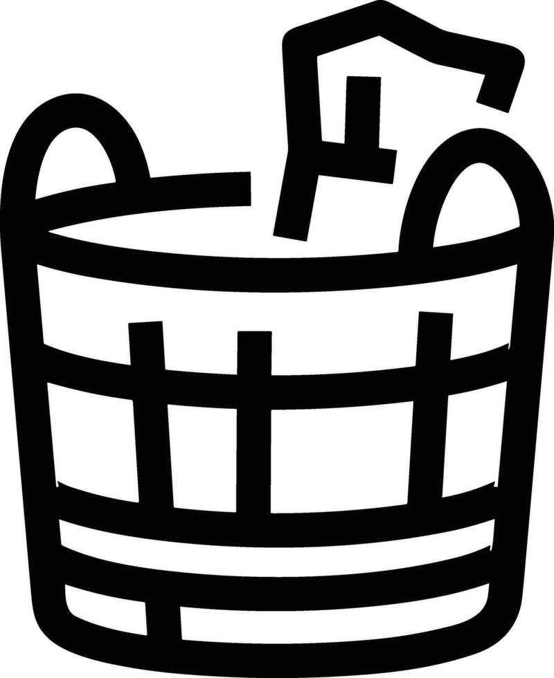 Bucket icon symbol vector image. Illustration of the bucket cleaning equipment washing outline design image. EPS 10