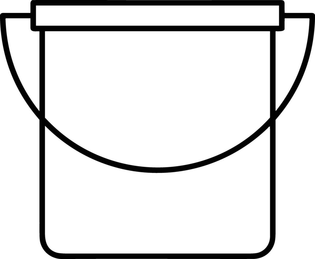 Bucket icon symbol vector image. Illustration of the bucket cleaning equipment washing outline design image. EPS 10
