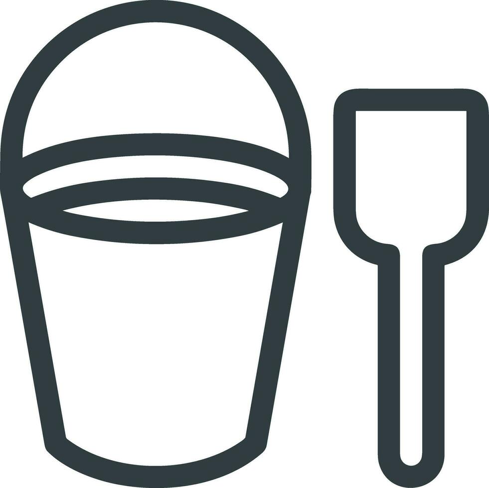 Bucket icon symbol vector image. Illustration of the bucket cleaning equipment washing outline design image. EPS 10