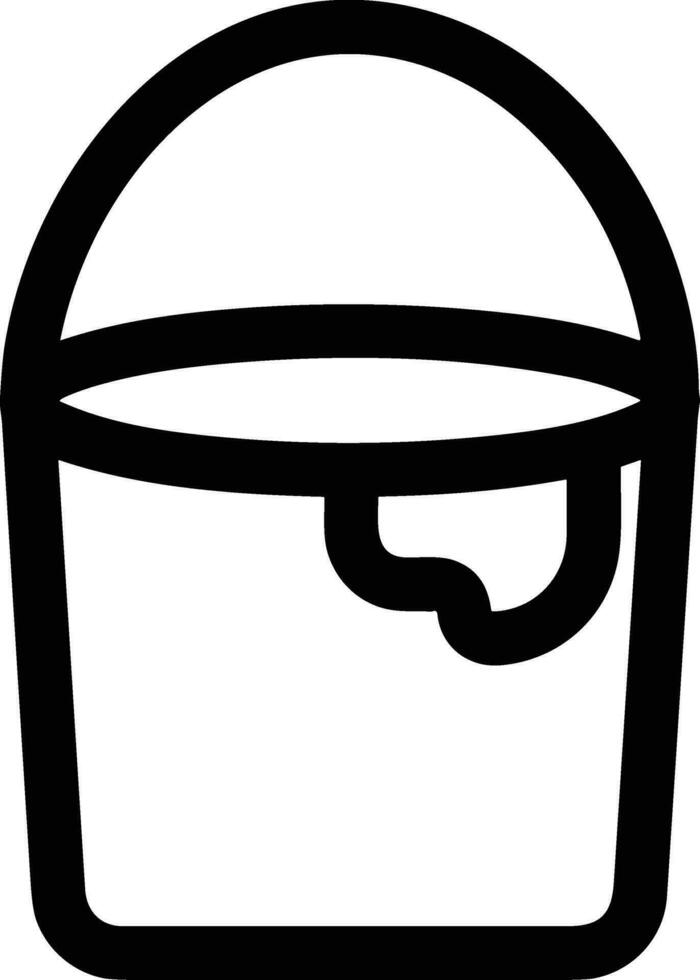 Bucket icon symbol vector image. Illustration of the bucket cleaning equipment washing outline design image. EPS 10