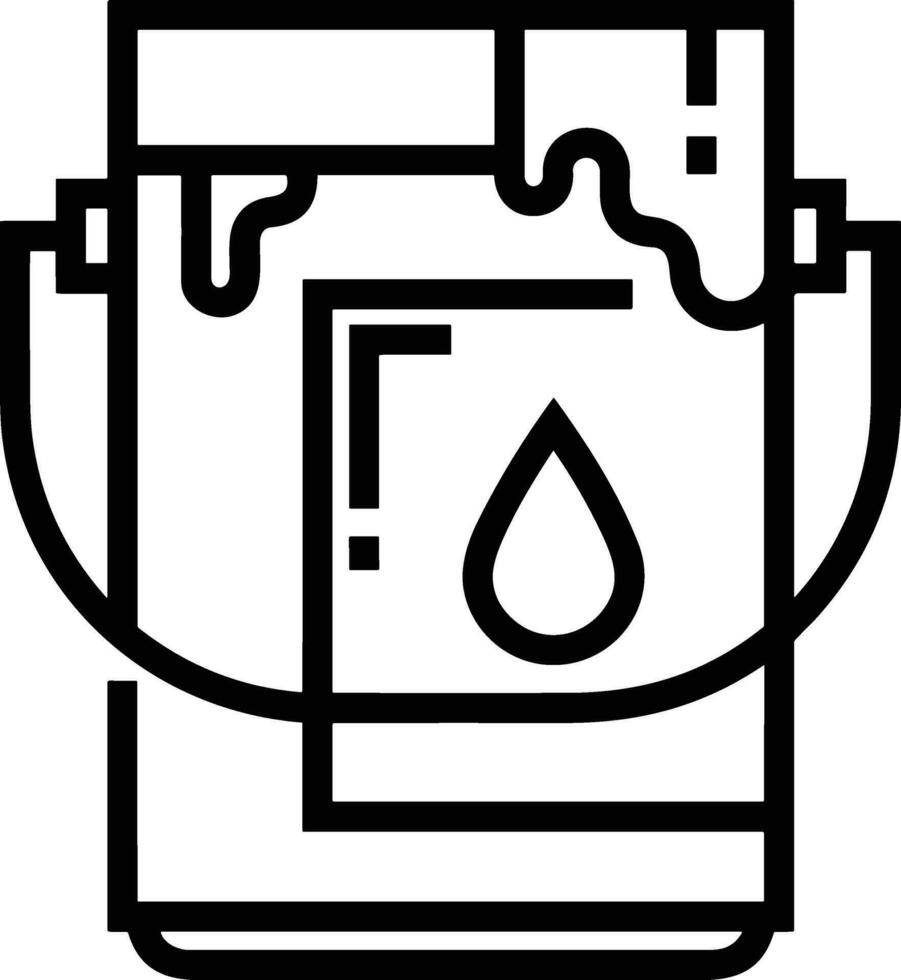 Bucket icon symbol vector image. Illustration of the bucket cleaning equipment washing outline design image. EPS 10