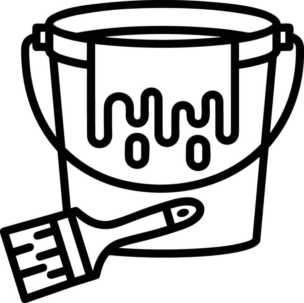 Bucket icon symbol vector image. Illustration of the bucket cleaning equipment washing outline design image. EPS 10