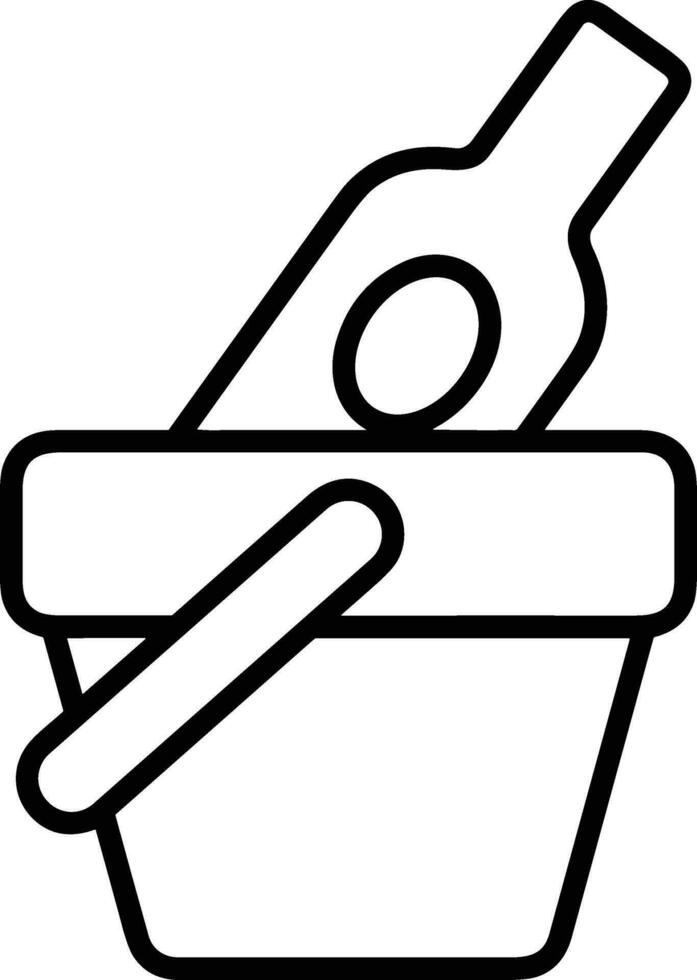 Bucket icon symbol vector image. Illustration of the bucket cleaning equipment washing outline design image. EPS 10