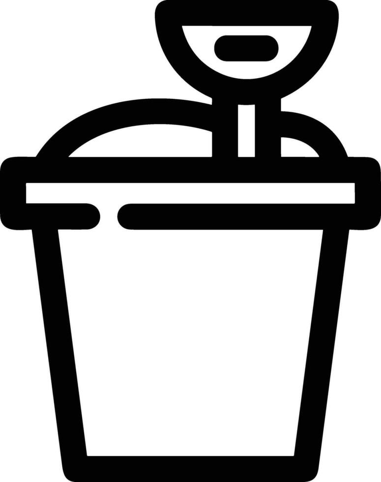 Bucket icon symbol vector image. Illustration of the bucket cleaning equipment washing outline design image. EPS 10
