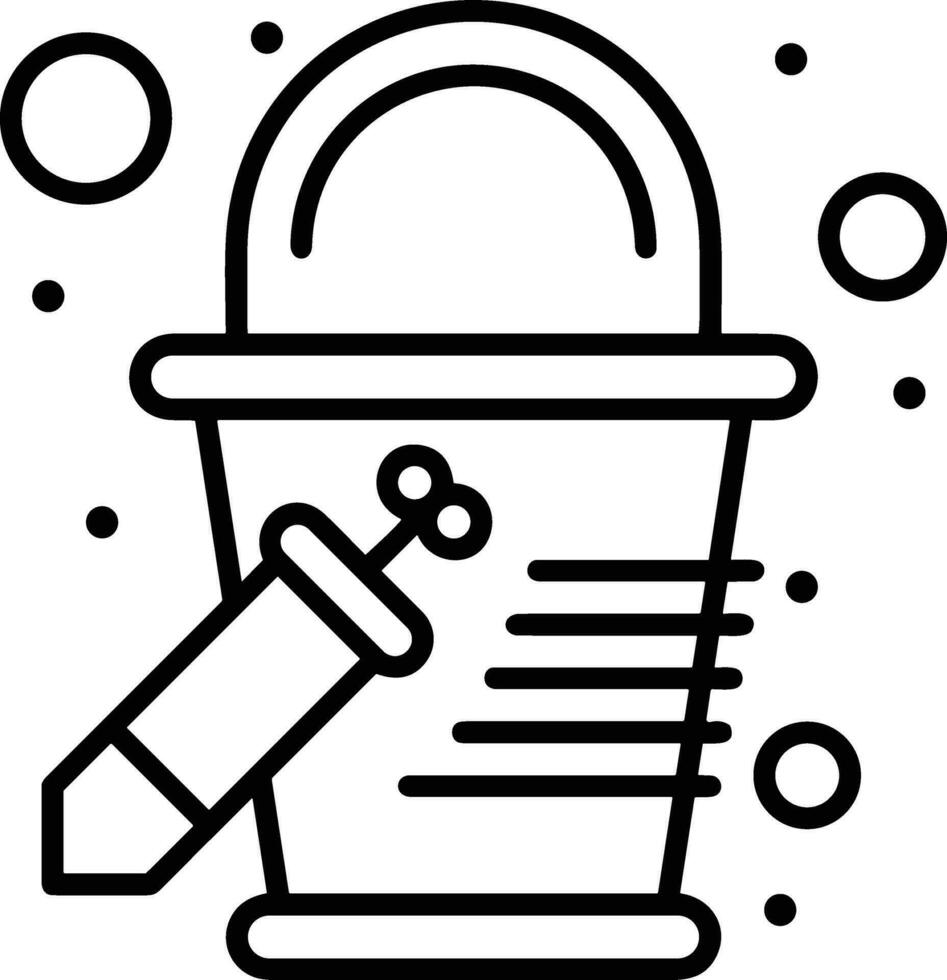 Bucket icon symbol vector image. Illustration of the bucket cleaning equipment washing outline design image. EPS 10