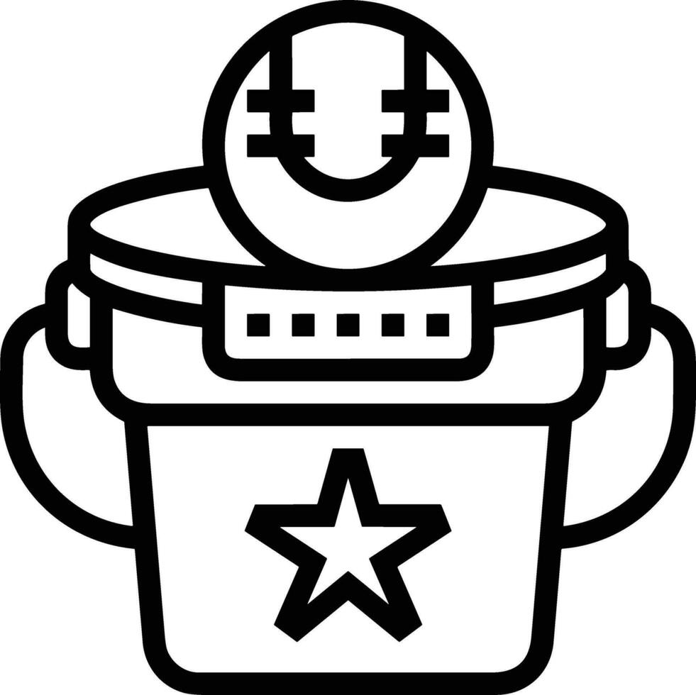 Bucket icon symbol vector image. Illustration of the bucket cleaning equipment washing outline design image. EPS 10