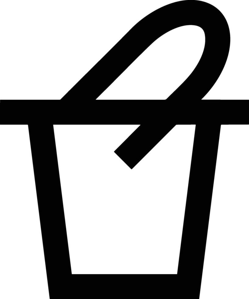 Bucket icon symbol vector image. Illustration of the bucket cleaning equipment washing outline design image. EPS 10
