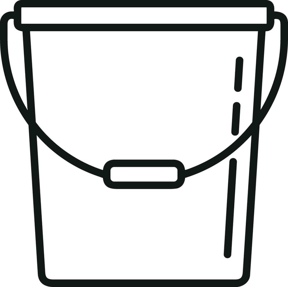 Bucket icon symbol vector image. Illustration of the bucket cleaning equipment washing outline design image. EPS 10