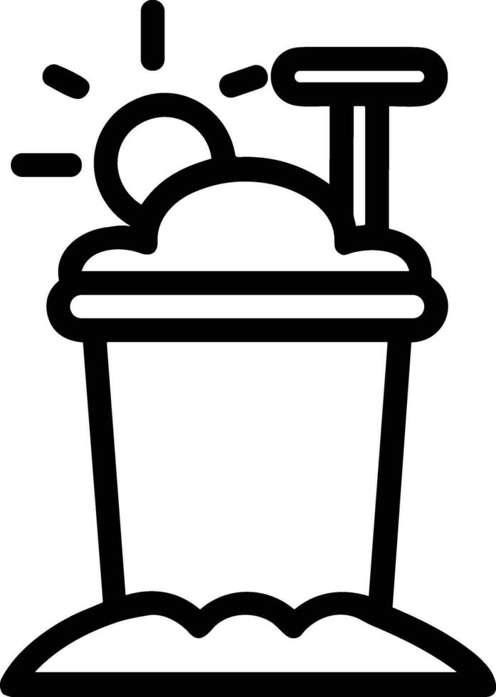 Bucket icon symbol vector image. Illustration of the bucket cleaning equipment washing outline design image. EPS 10
