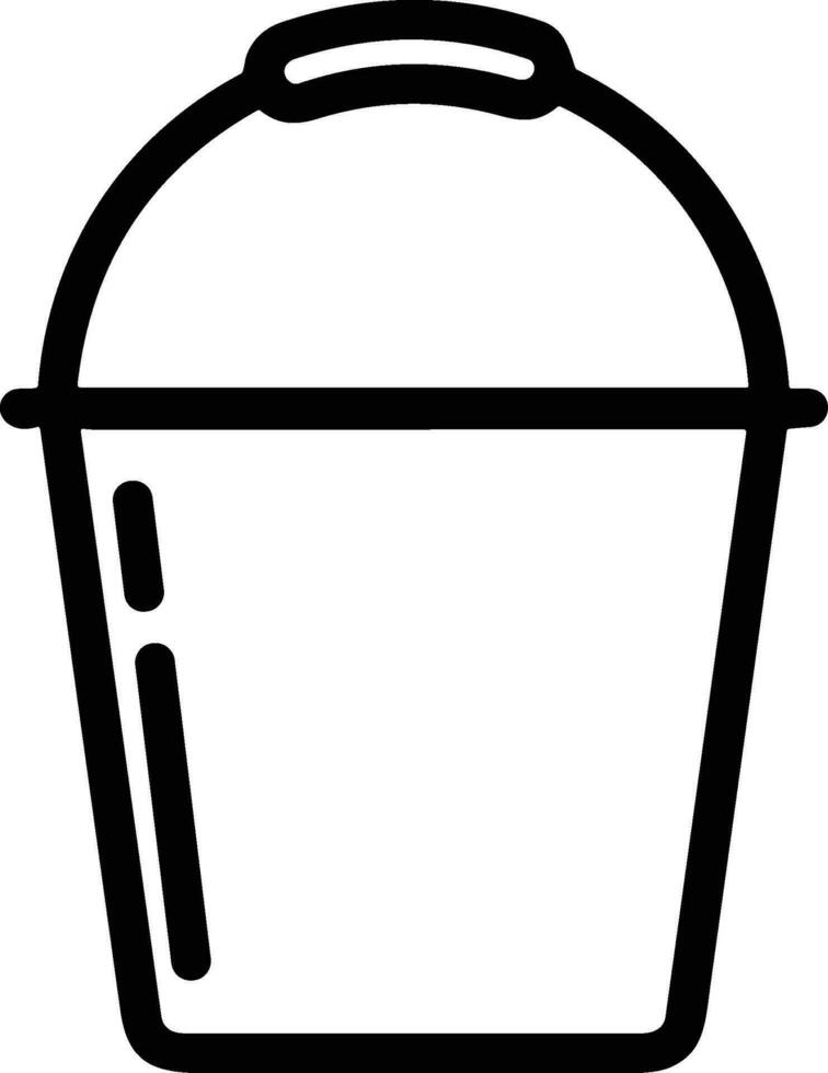 Bucket icon symbol vector image. Illustration of the bucket cleaning equipment washing outline design image. EPS 10