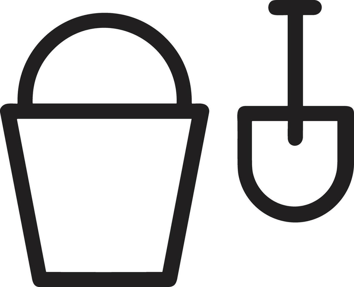 Bucket icon symbol vector image. Illustration of the bucket cleaning equipment washing outline design image. EPS 10