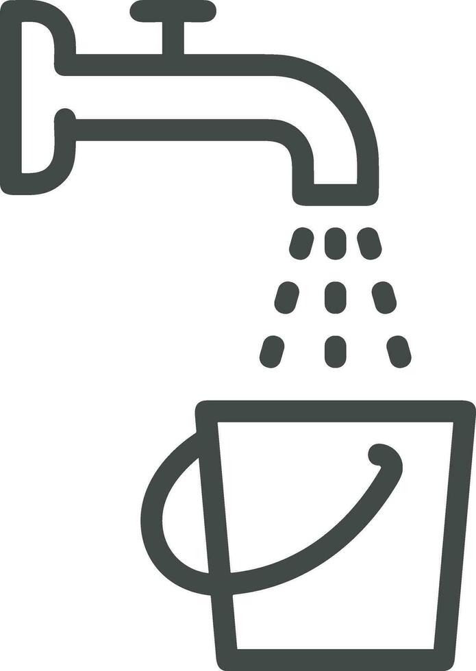 Bucket icon symbol vector image. Illustration of the bucket cleaning equipment washing outline design image. EPS 10