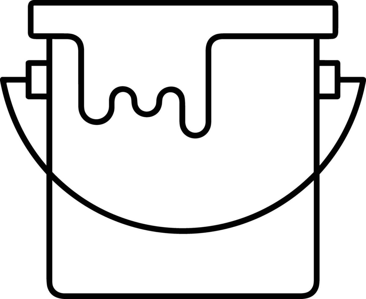 Bucket icon symbol vector image. Illustration of the bucket cleaning equipment washing outline design image. EPS 10