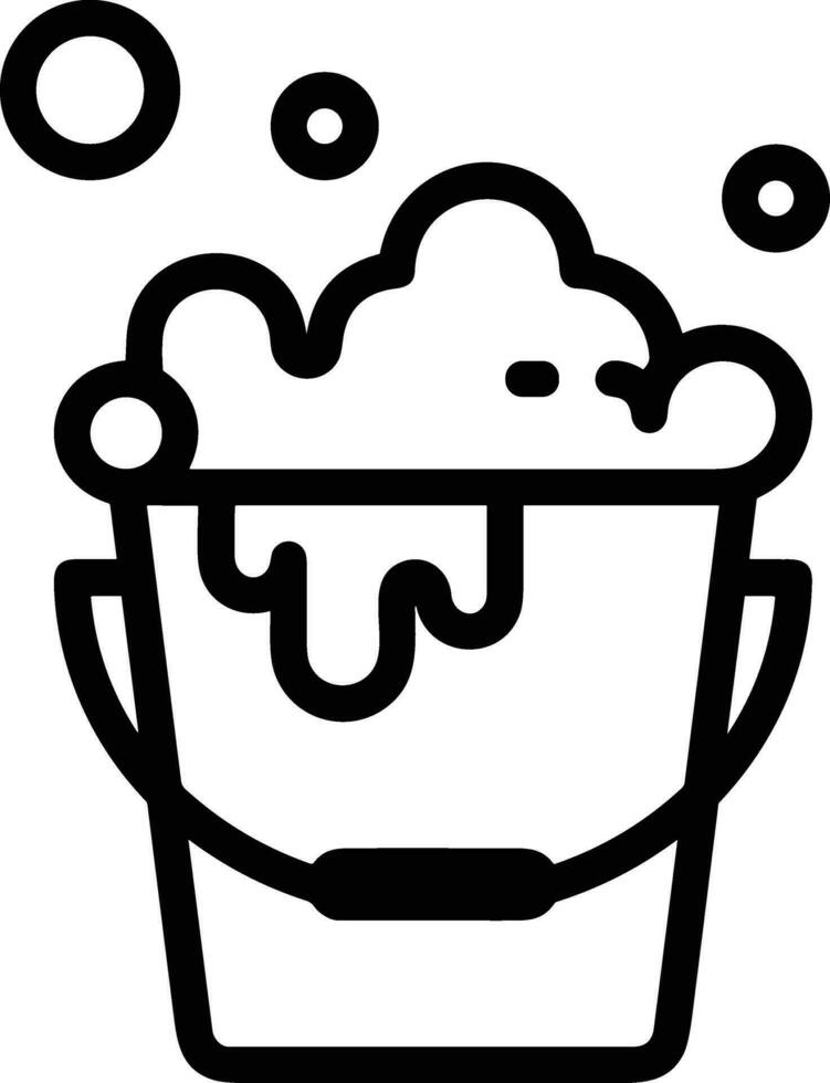 Bucket icon symbol vector image. Illustration of the bucket cleaning equipment washing outline design image. EPS 10