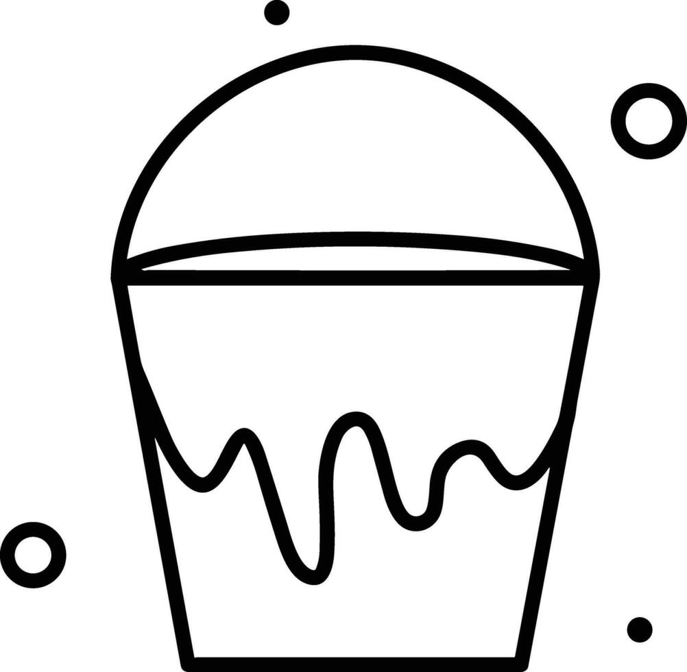 Bucket icon symbol vector image. Illustration of the bucket cleaning equipment washing outline design image. EPS 10