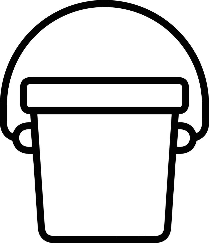 Bucket icon symbol vector image. Illustration of the bucket cleaning equipment washing outline design image. EPS 10