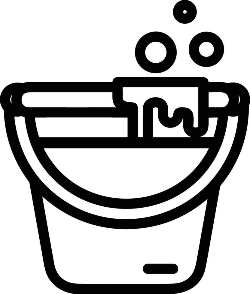 Bucket icon symbol vector image. Illustration of the bucket cleaning equipment washing outline design image. EPS 10